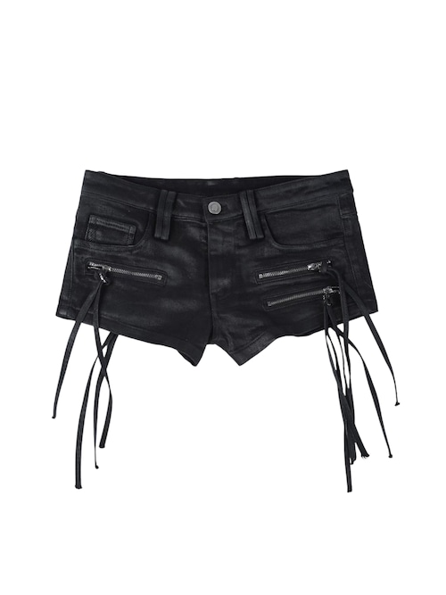 【SEXXDEVIL】Waxed Zip Micro Shorts