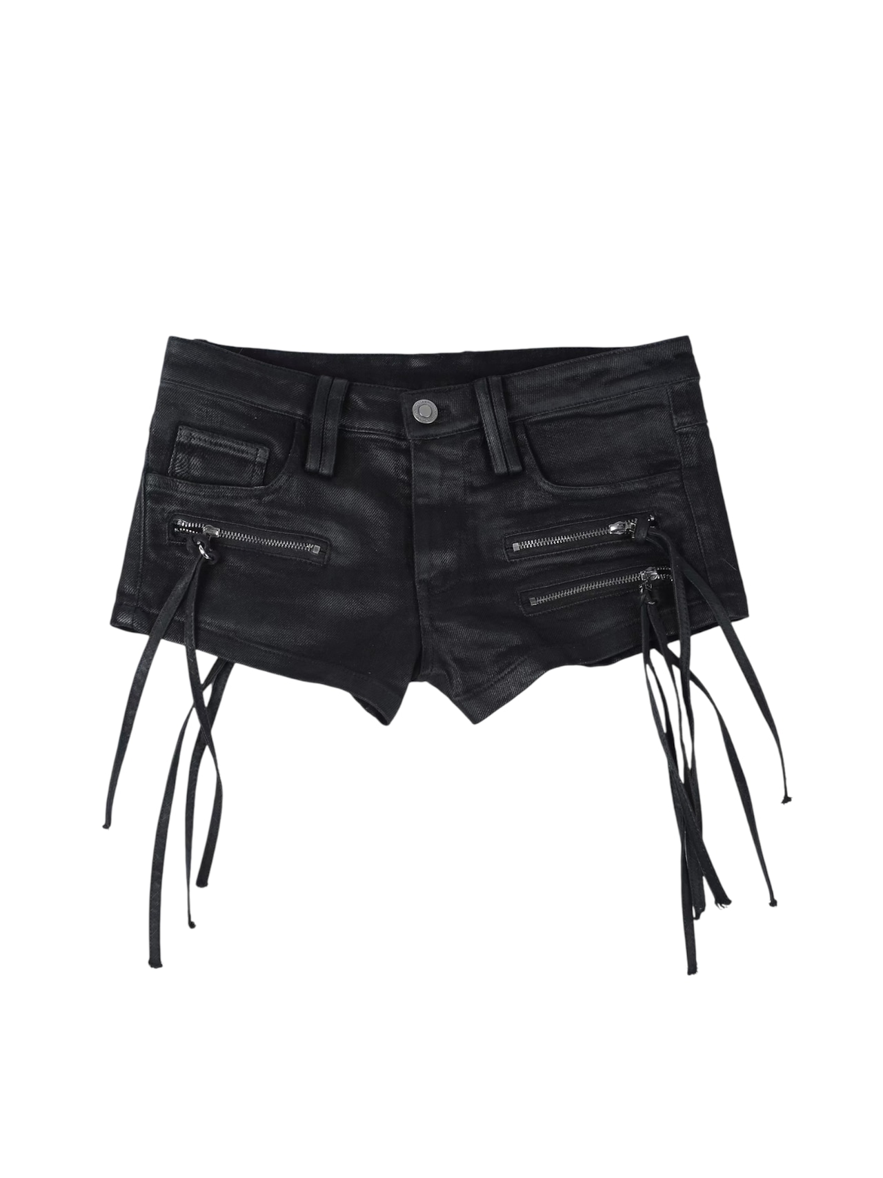 【SEXXDEVIL】Waxed Zip Micro Shorts