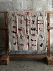 Naga tribe／Stonewashed embroidery rug（Beige）