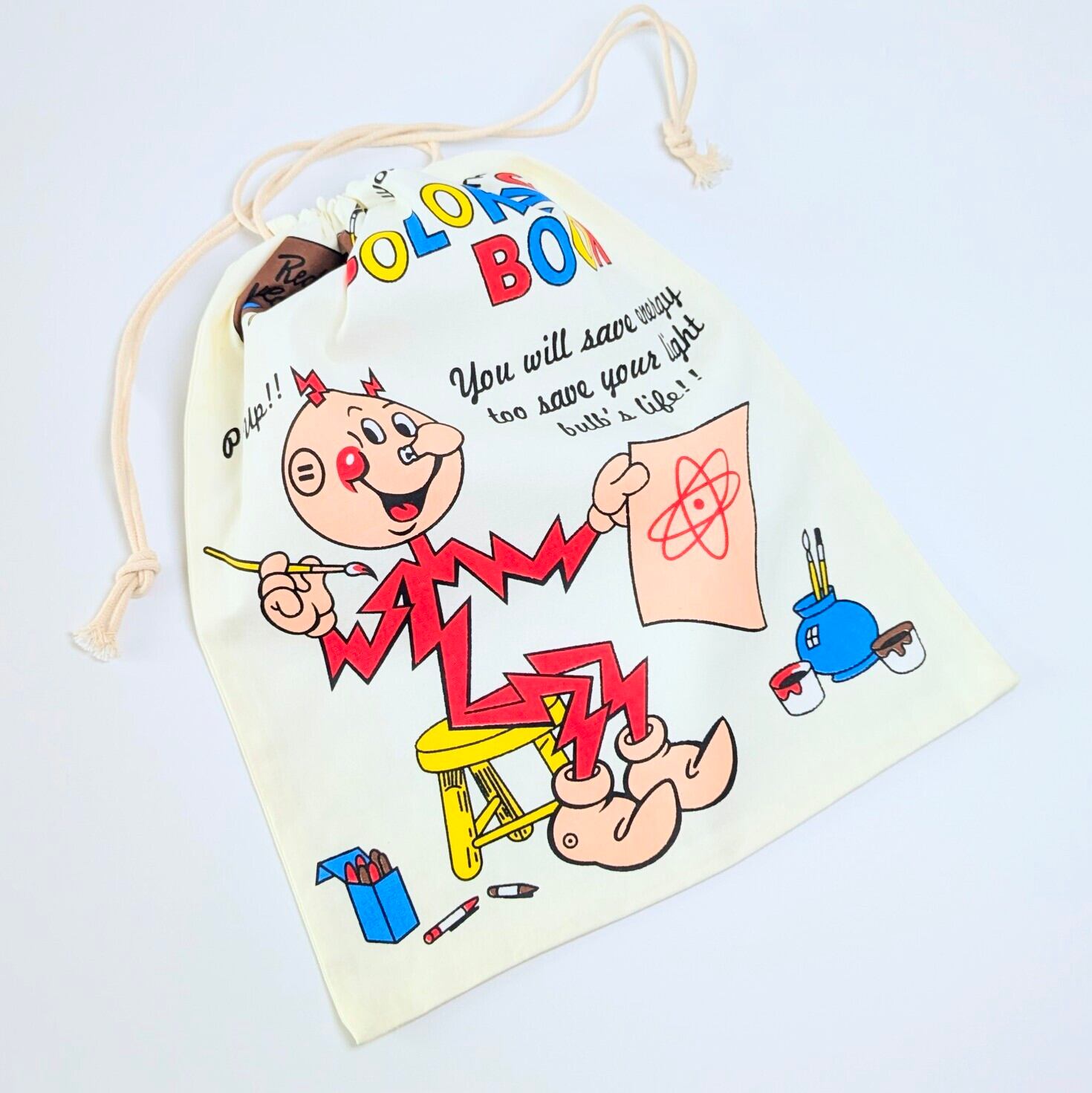 Reddy Kilowatt ( レディ キロワット ) 】 巾着袋L / コットン巾着