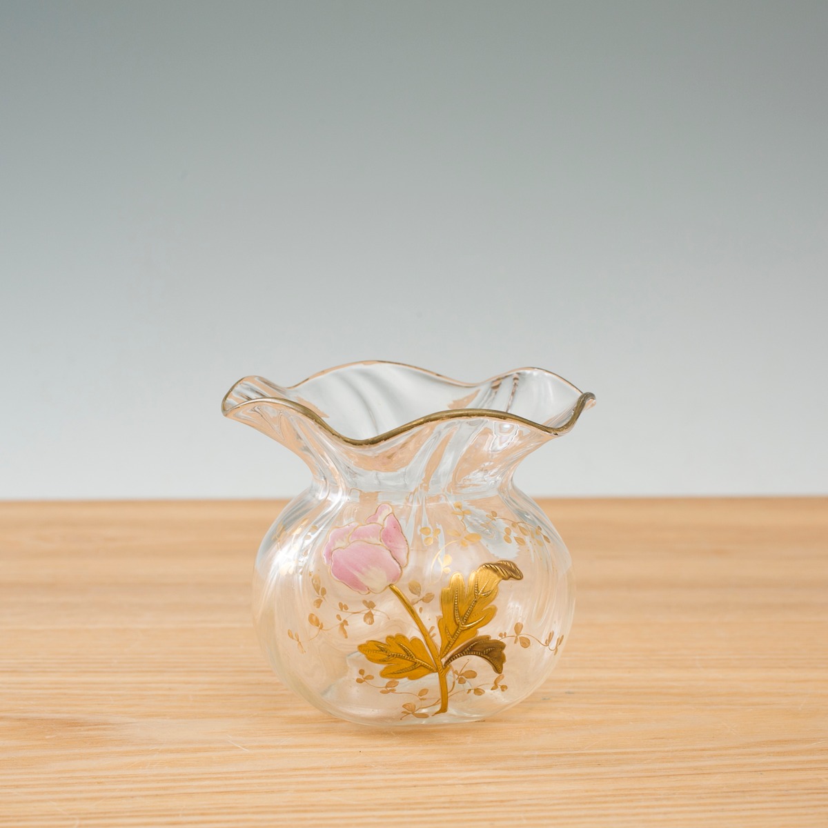 金彩 ガラス 花瓶 チューリップ 硝子 花器 フラワーベース 置物 