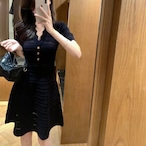 Elegant V-Neck One-Piece Dress