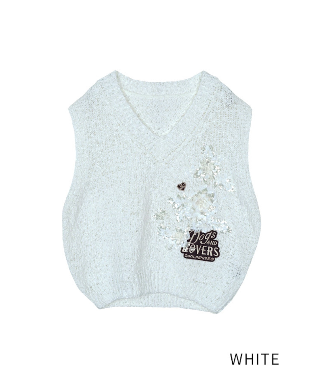 コクーンVネックレースベスト (WHITE) CQ-49026