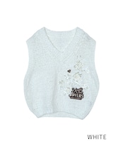 コクーンVネックレースベスト (WHITE) CQ-49026