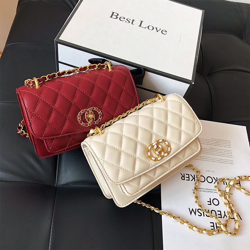 小さなバッグ女性バッグ2020夏の新しい波のテクスチャワイルドダイヤモンドチェーンクロスボディバッグネット赤いファッション小さな正方形のバッグ Tiancai_Wing_Bag6357190