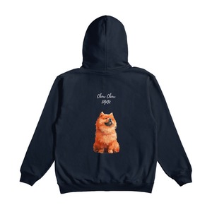 チャウ・チャウ　ジップパーカーバックデザイン