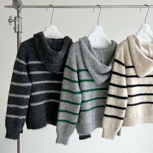 border zip-up knit cardigan J00105