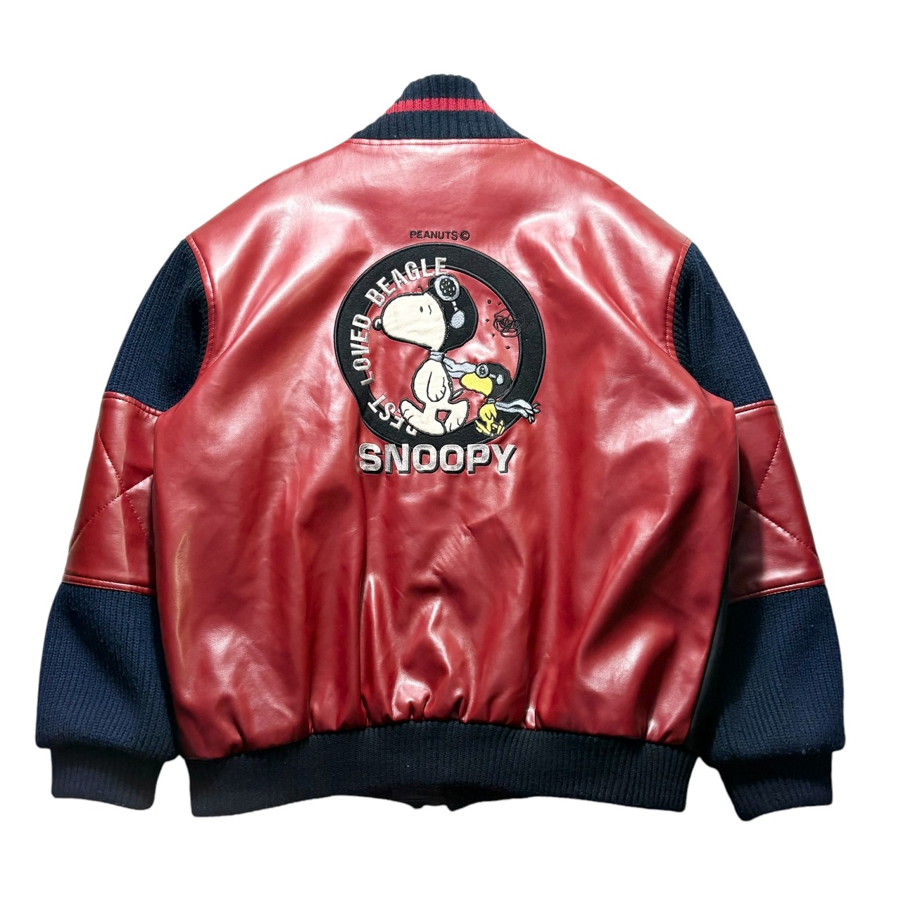 vintage CASTELBAJAC knit switching PVC blouson “SNOOPY”