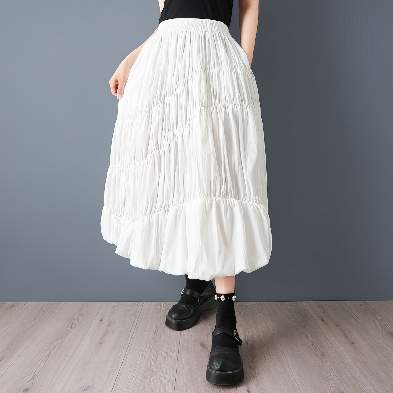 ギャザー バルーン トップス&スカート セレクト  00207