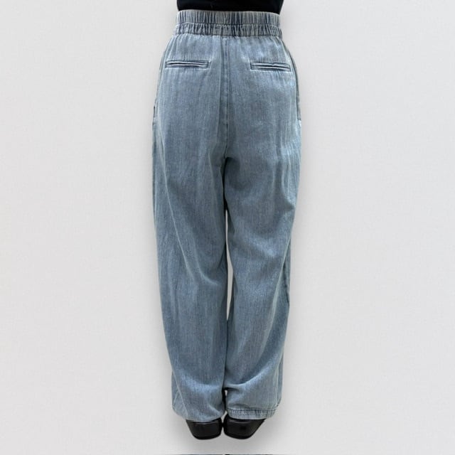 【新品】パシオーネ⭐︎ cotton nylon tuck wide pants PASSIONE cotton linen tuck denim wide pants | CoCo Cuore