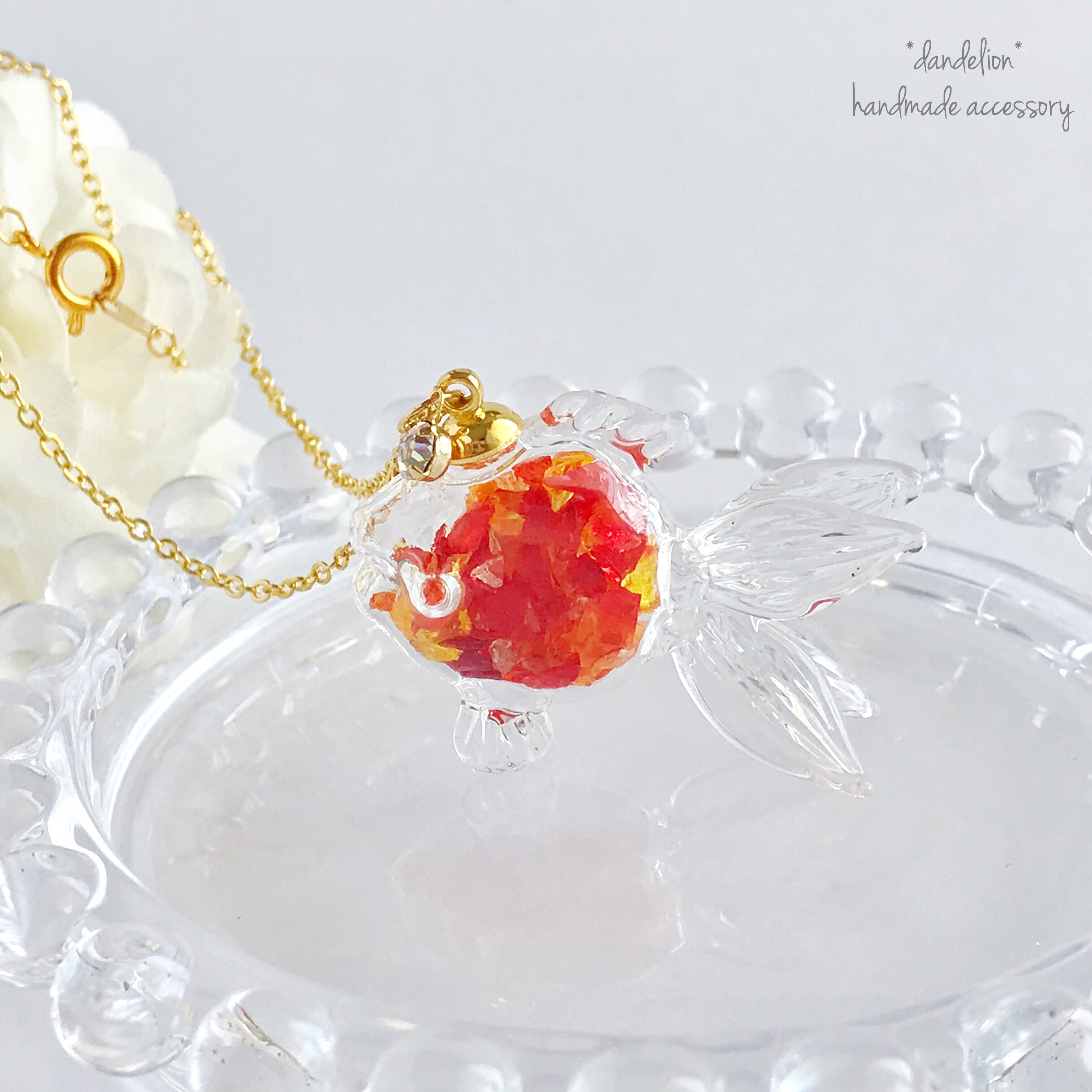 ハーバリウムボールペン ガラスドームネックレス まめセット NO