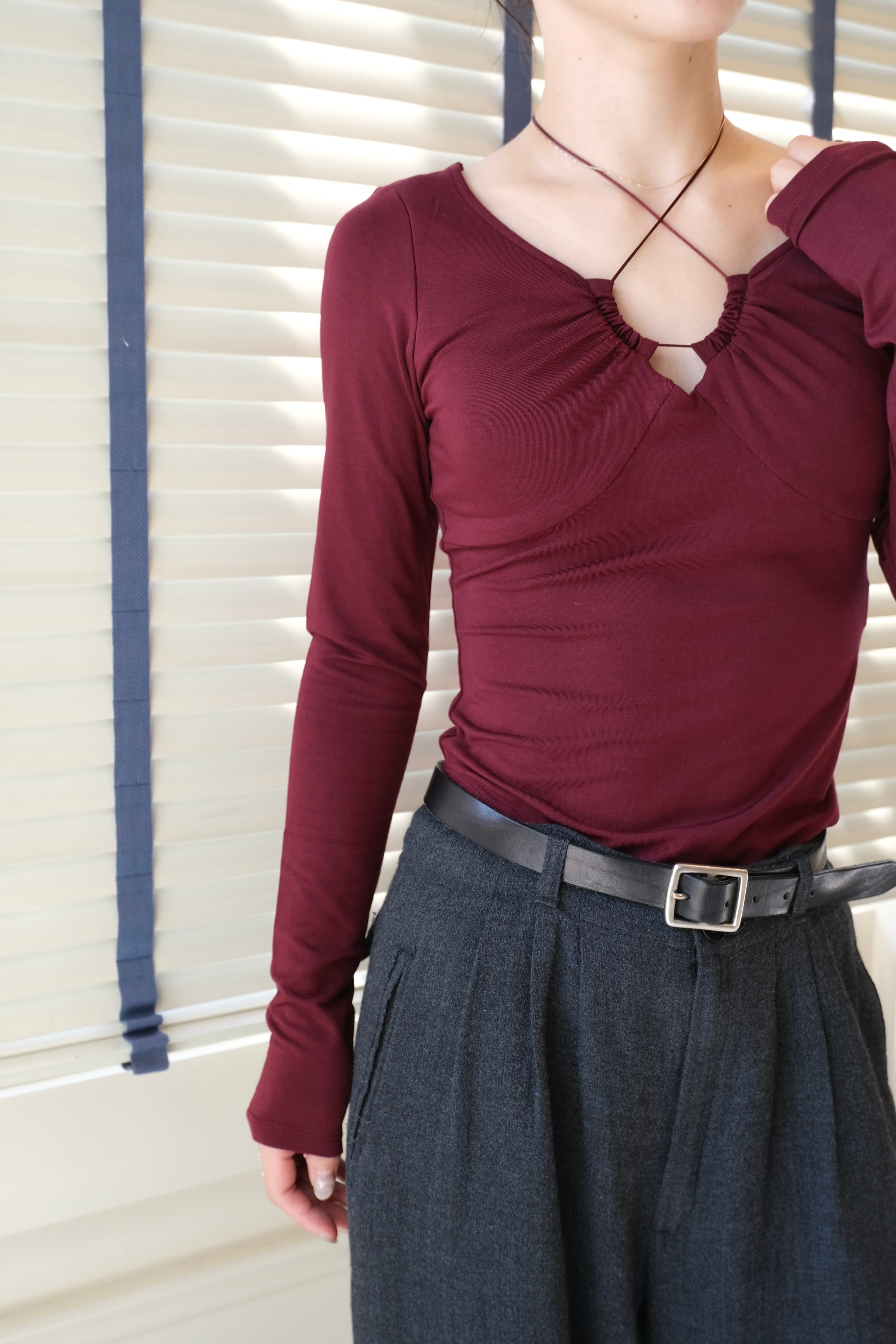 【 determ;】Scoop-Neck Bodysuit ( plam )