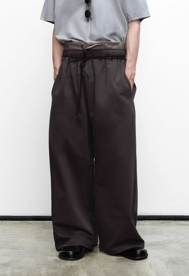 DECESOLO 25AW ウエストバンド ワイドレッグスウェットパンツ