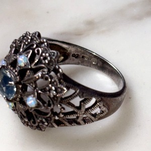 ROKUZAN silver natural stone ring