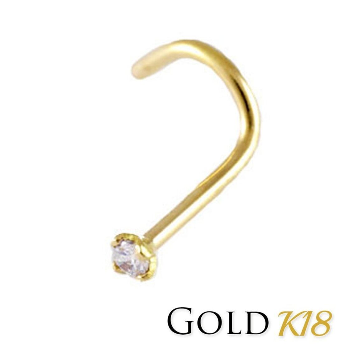 18K ダイヤモンドカット 1.5mm 鼻ピアス カーブ | Pay ID