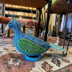 PEACOCK BASKET　ピーコックバスケット　バスケット　鳥　カゴ　小物入れ　アニマルモチーフ　