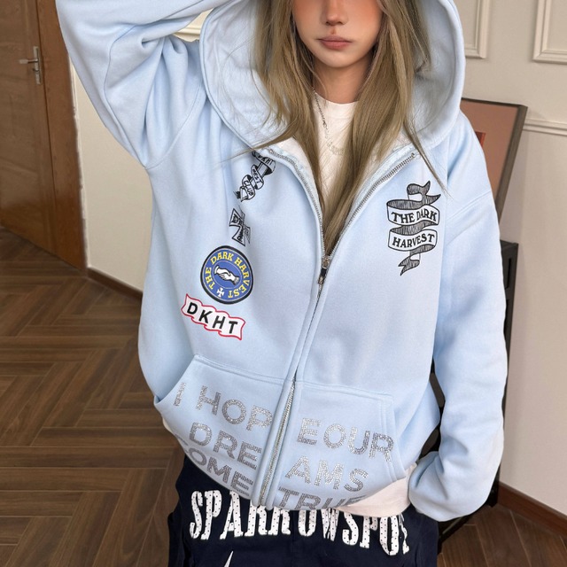 cross emblem sweat zip-up hoodie　クロスエンブレムスウェットジップアップフーディー　J1736