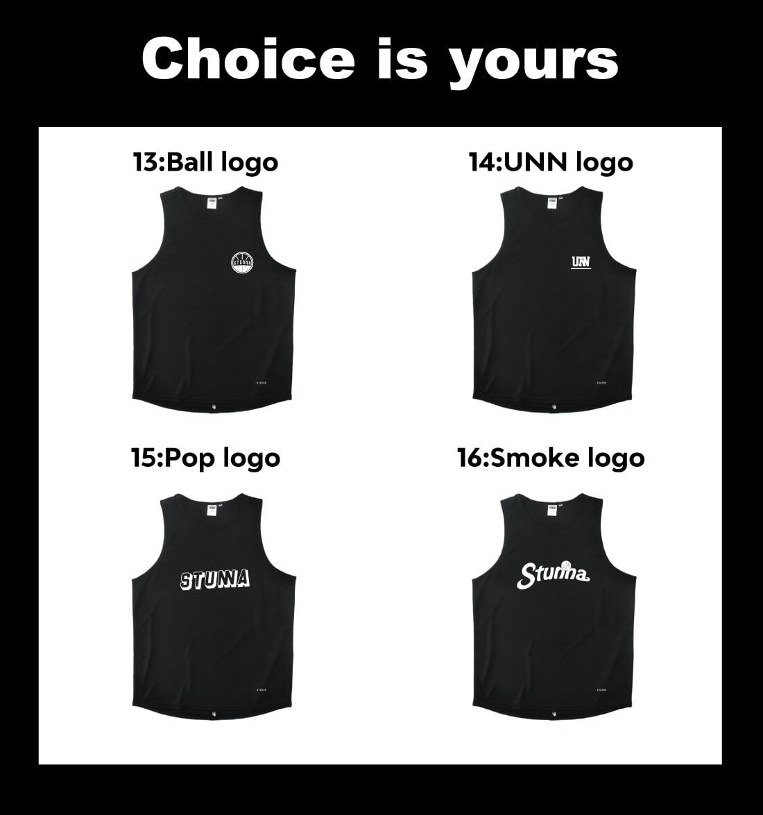 Choice is yours Tank :volt black line : ロゴ色選択、有料