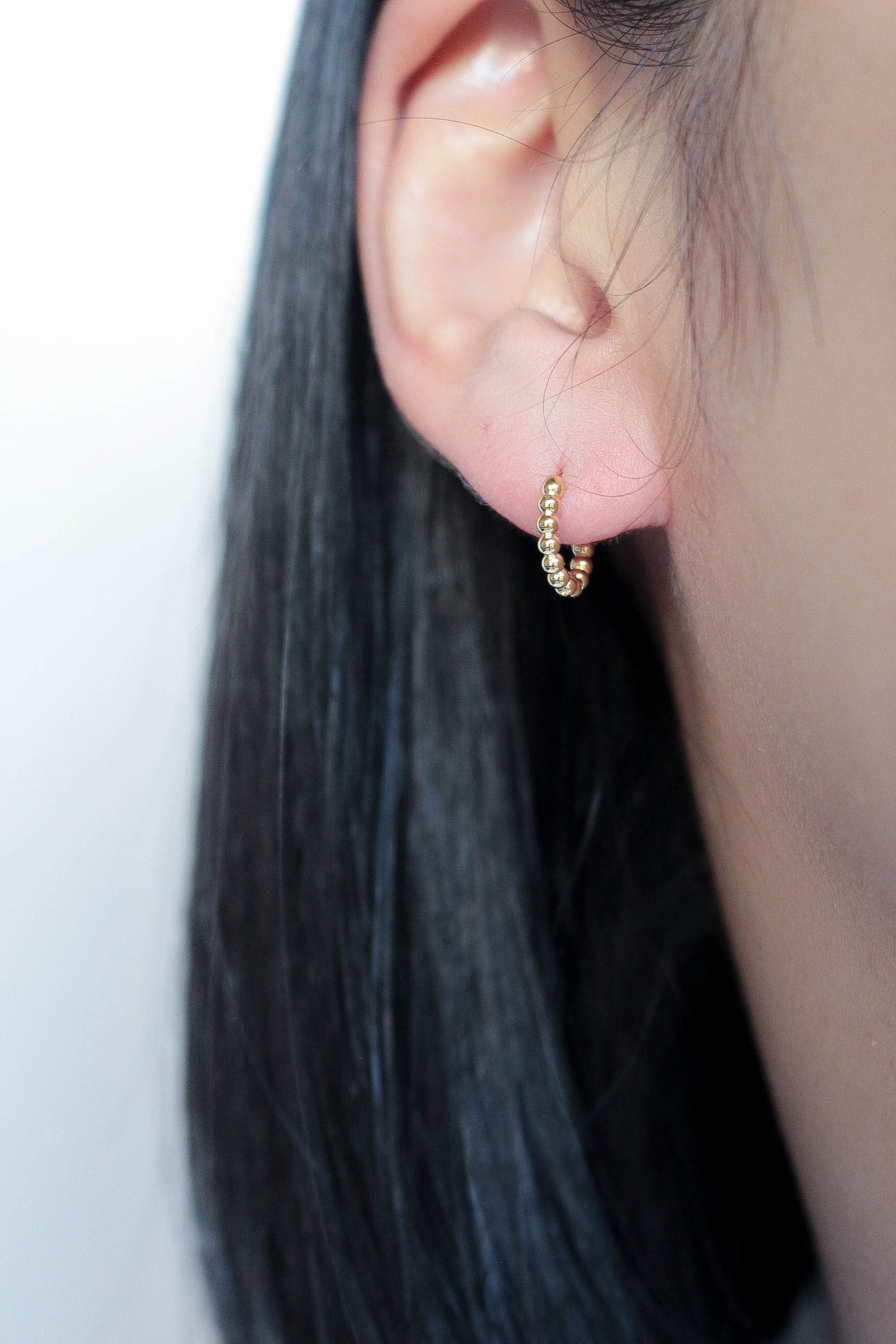 Mini Beads Hoop Pierce | ebine(エビネ)|金属アレルギー対応アクセサリー