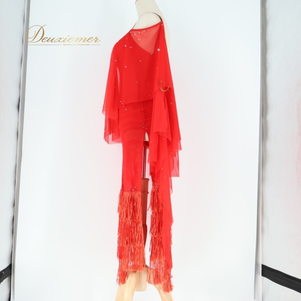 社交ダンス 衣装 タカダンス TAKADANCE ラテン ドレス ワンピース 赤 無地 レース 綺麗 フリンジ デモ 競技 パーティドレス パーティ 発表会 レッド系 ラテン衣装 社交ダンスドレス フリンジドレス ゴージャス ダンス用ドレス 軽量 おしゃれ エレガント フォーマル イベント用 ダンスパフォーマンス