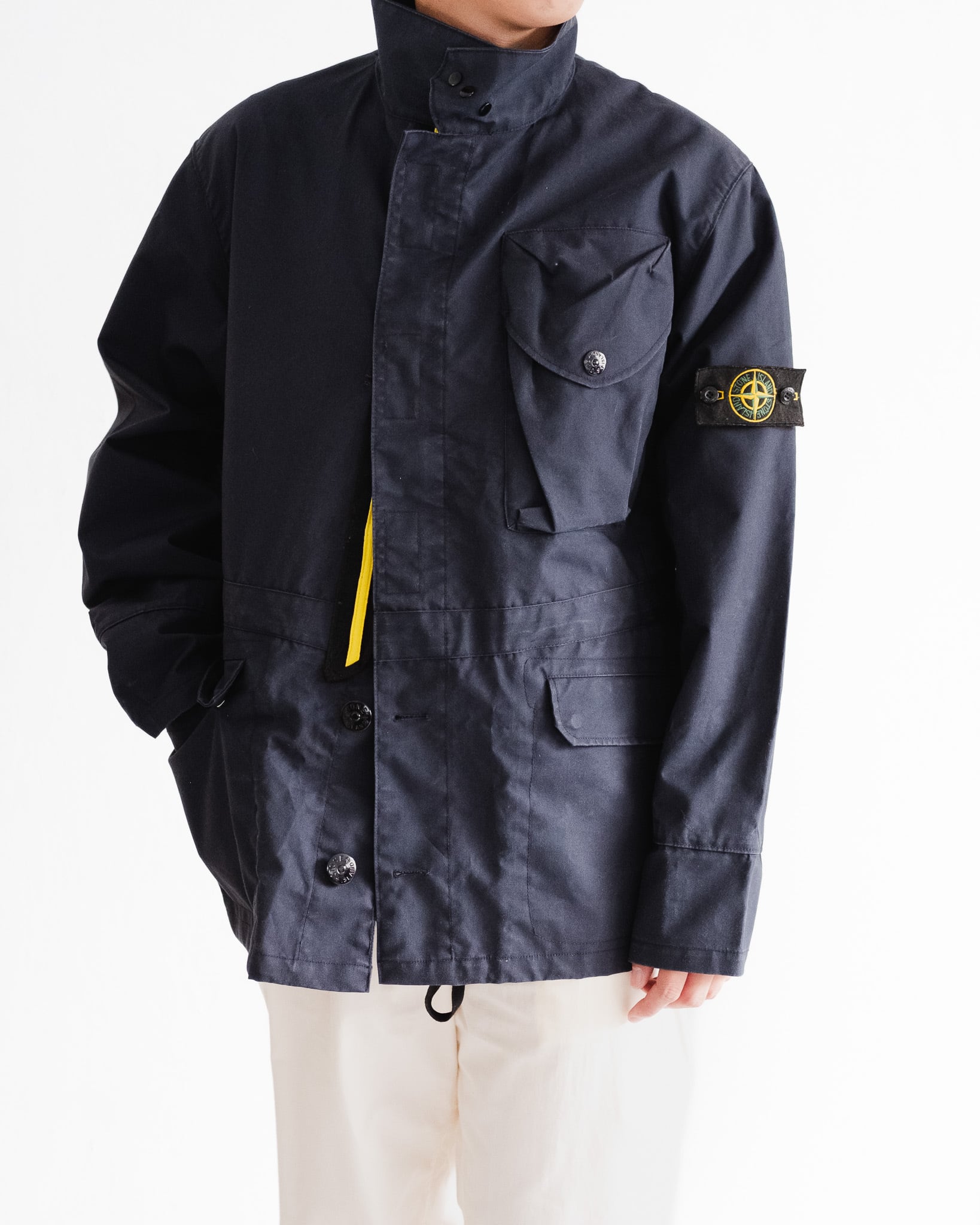 04SS] “STONE ISLAND” RASO GOMMATO Stand collar Blouson (Designed 