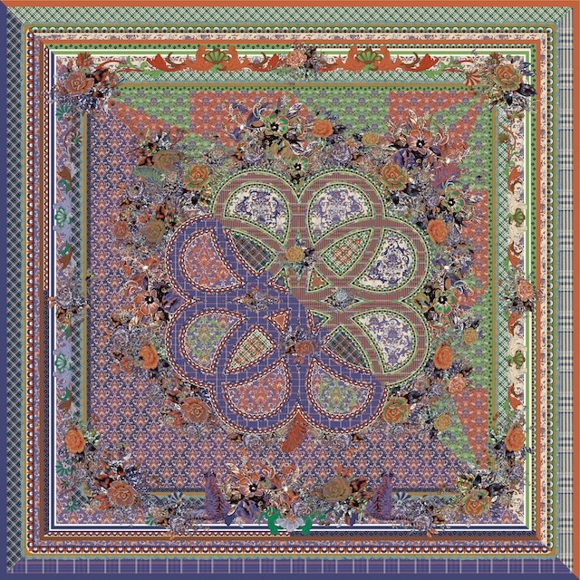 EN PURPLE×ORANGE 100×100cm