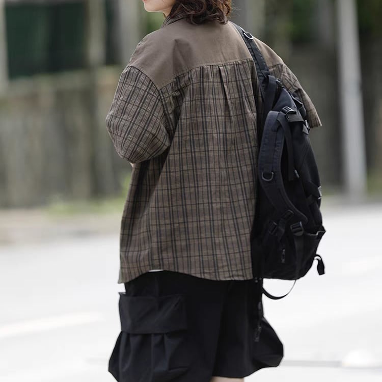 UNISEX】レトロチェック柄半袖シャツ | lululana