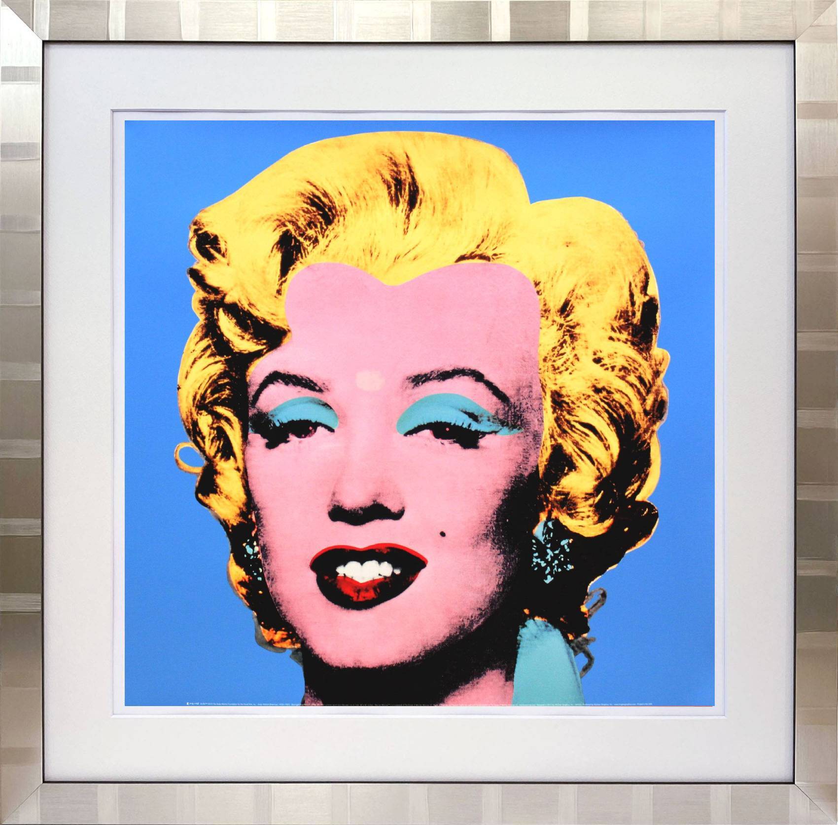 アンディ・ウォーホル「マリリン・モンロー(ショットブルー)1964」展示用フック付大型サイズジークレ ポップアート 絵画 Andy Warhol