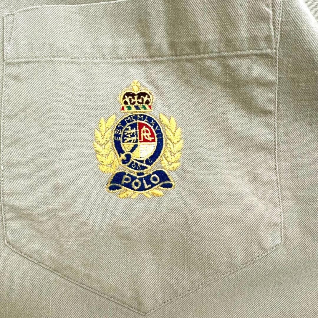 【超希少】ラルフローレン オープンカラー 開襟シャツ 刺繍ロゴ 90s