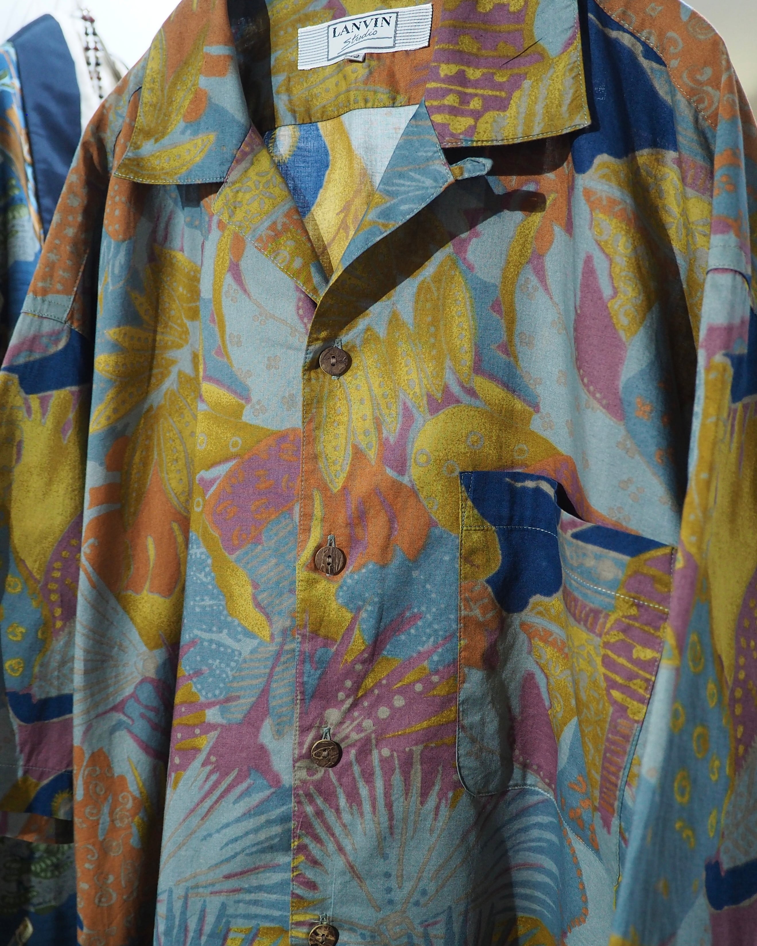1980 - 90s ” LANVIN Studio ” vintage Open collar SS shirt
