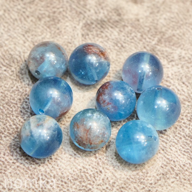 チョコレートアクアマリン【10mm/ブラジル産 】ビーズ／一粒売り