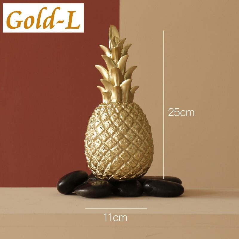 パイナップルのオブジェ 置物 ゴールド ブラック ホワイト | Russel