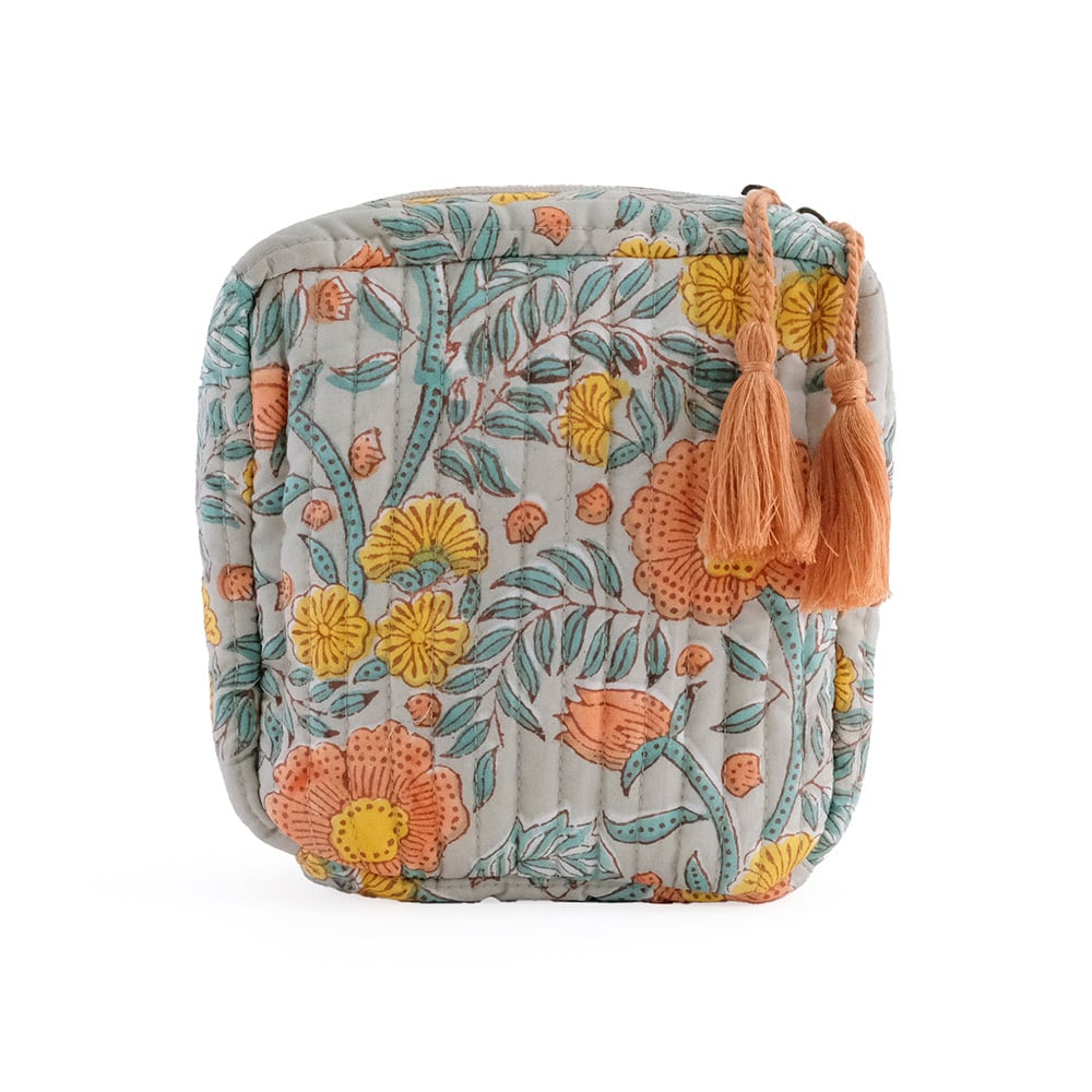 【heyco】カンタキルトポーチ　16個セット shesay ブロックプリント キルティングポーチ ポピー | Zakka so-la