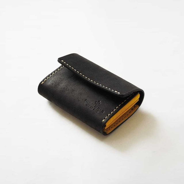 【残り1点】再販なし カードがたくさん入る ミニ財布【ブラック×イエロー】