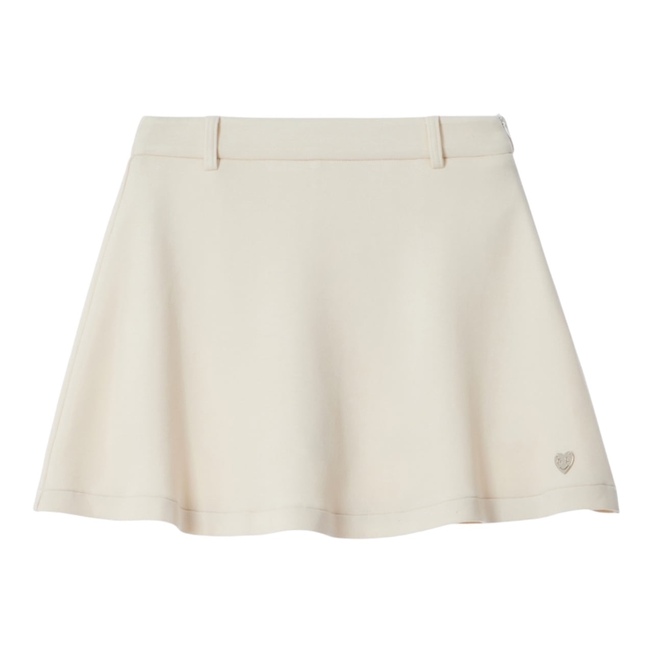 GOXO ゴーエックスオー メタルハートフレアスカート クリーム | GOXO