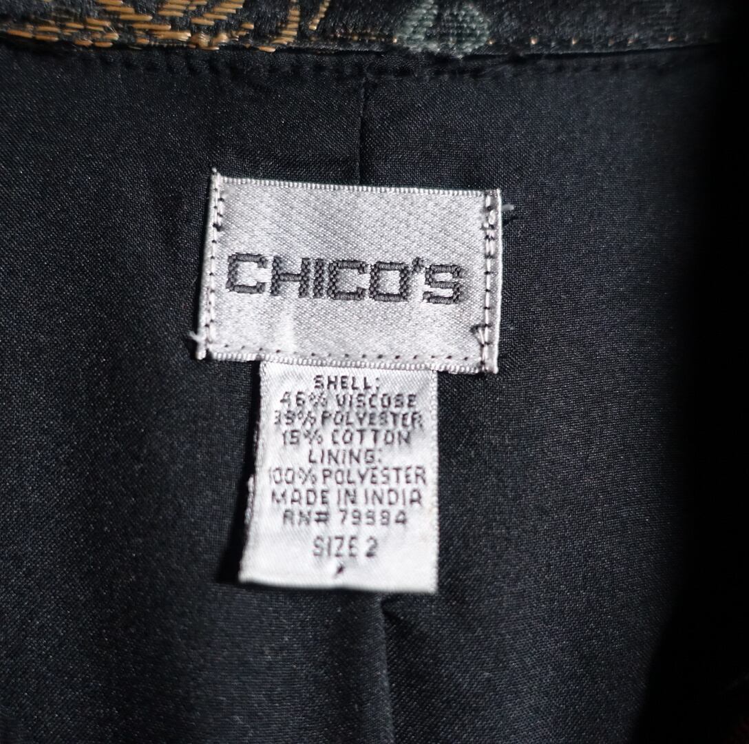 CHICO'S” Botanical & Paisley Patchwork Design Gobelin Jacket