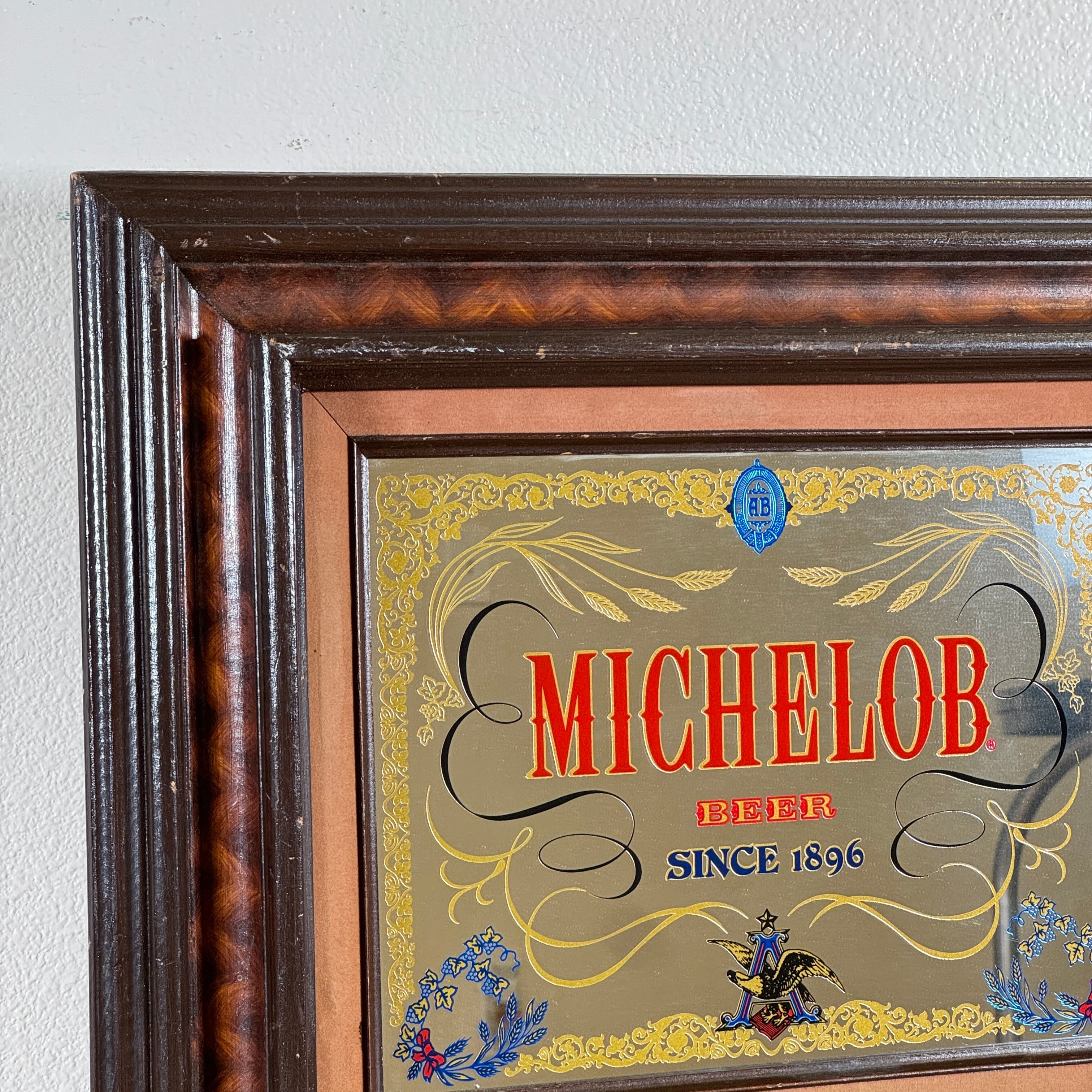 1243 【1980年代】ビンテージ MICHELOB（ミケロブ） パブミラー