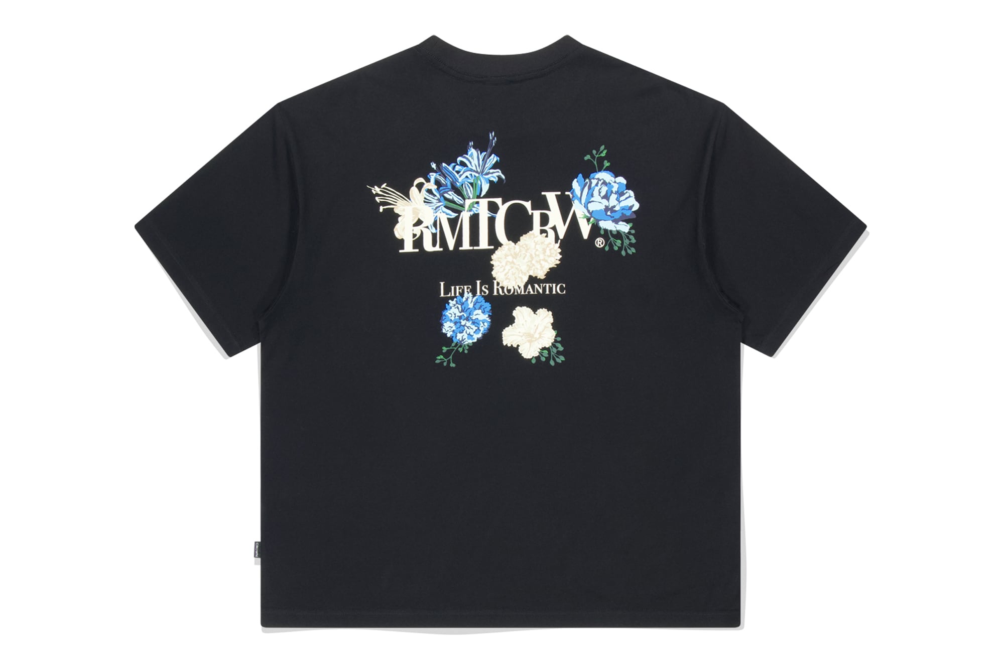 ★24SS新作★ROMANTIC CROWN★BACK POINT BLUE FLOWER TEE SHIRT BACK POINT BLUE FLOWER TEE SHIRT_BLACK | ROMANTIC CROWN