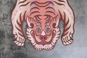 Tibetan Tiger Rug 《Mサイズ•ウール・オリジナル4・春の桜餅345》チベタンタイガーラグ