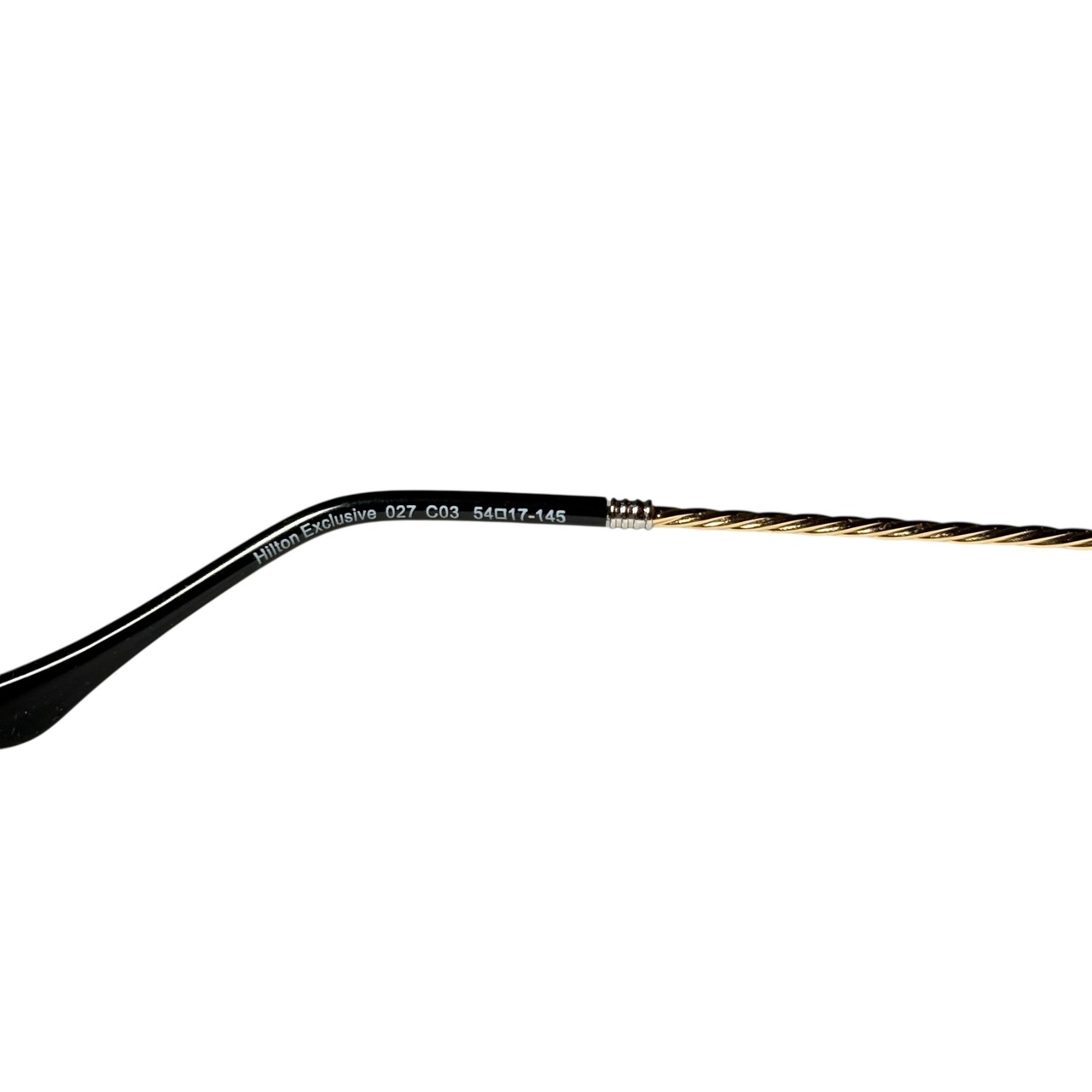 (nos) vintage HILTON silver × gold color twist arm rimless glasses