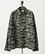 ATELANE Poly-corduroy all-over print regular-collar shirt (Tiger camo) 26A-25020