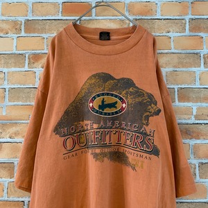 【ISLANDER】90s アウトドア アニマルプリント OUTFITTERS XL Tシャツ USA製