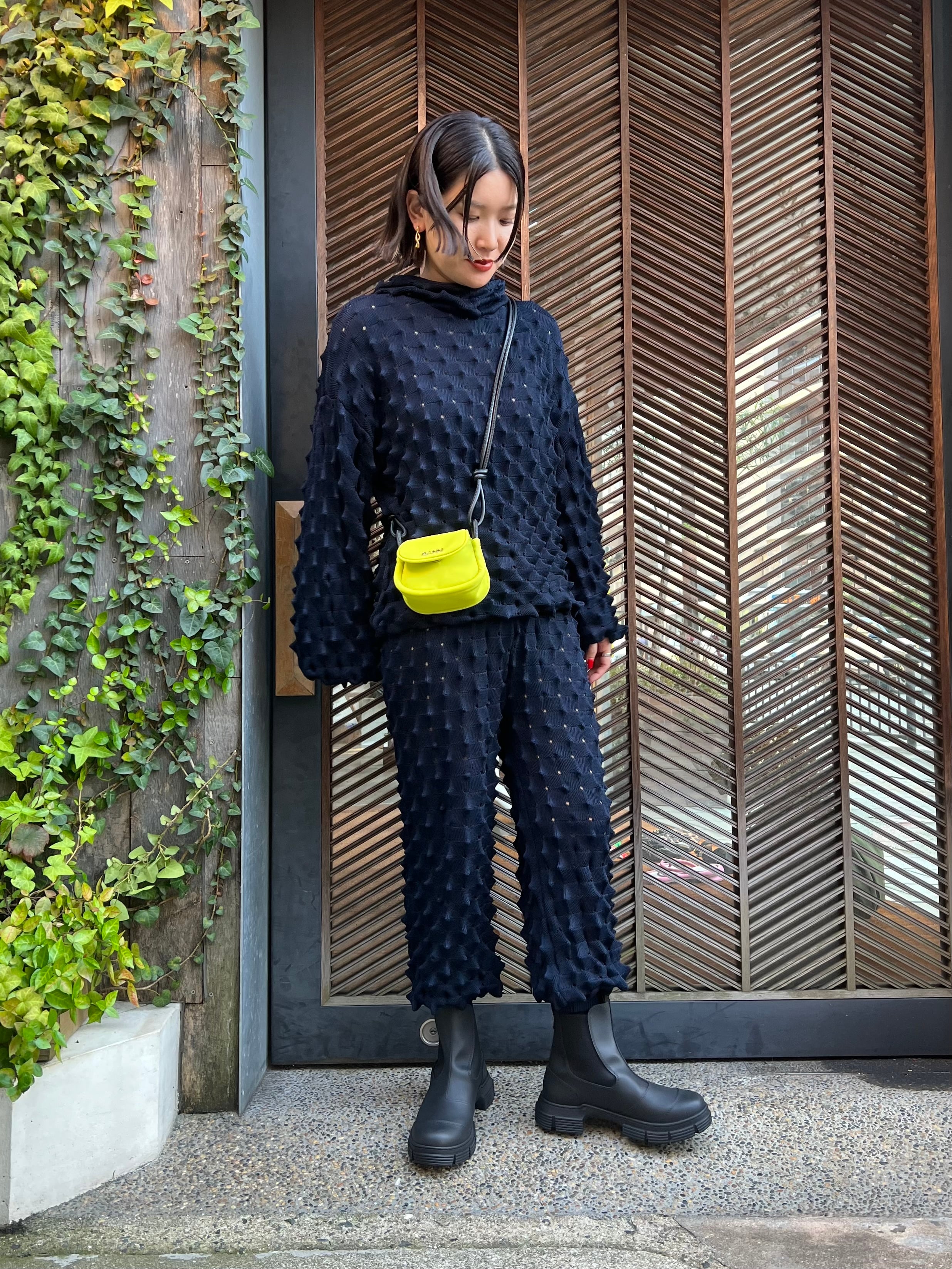 厚底 GANNI ガニー モンクストラップ 24.5 革 ベージュ NR3850