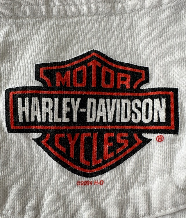 -Harley Davidson White Long sleeve shirt fire flame