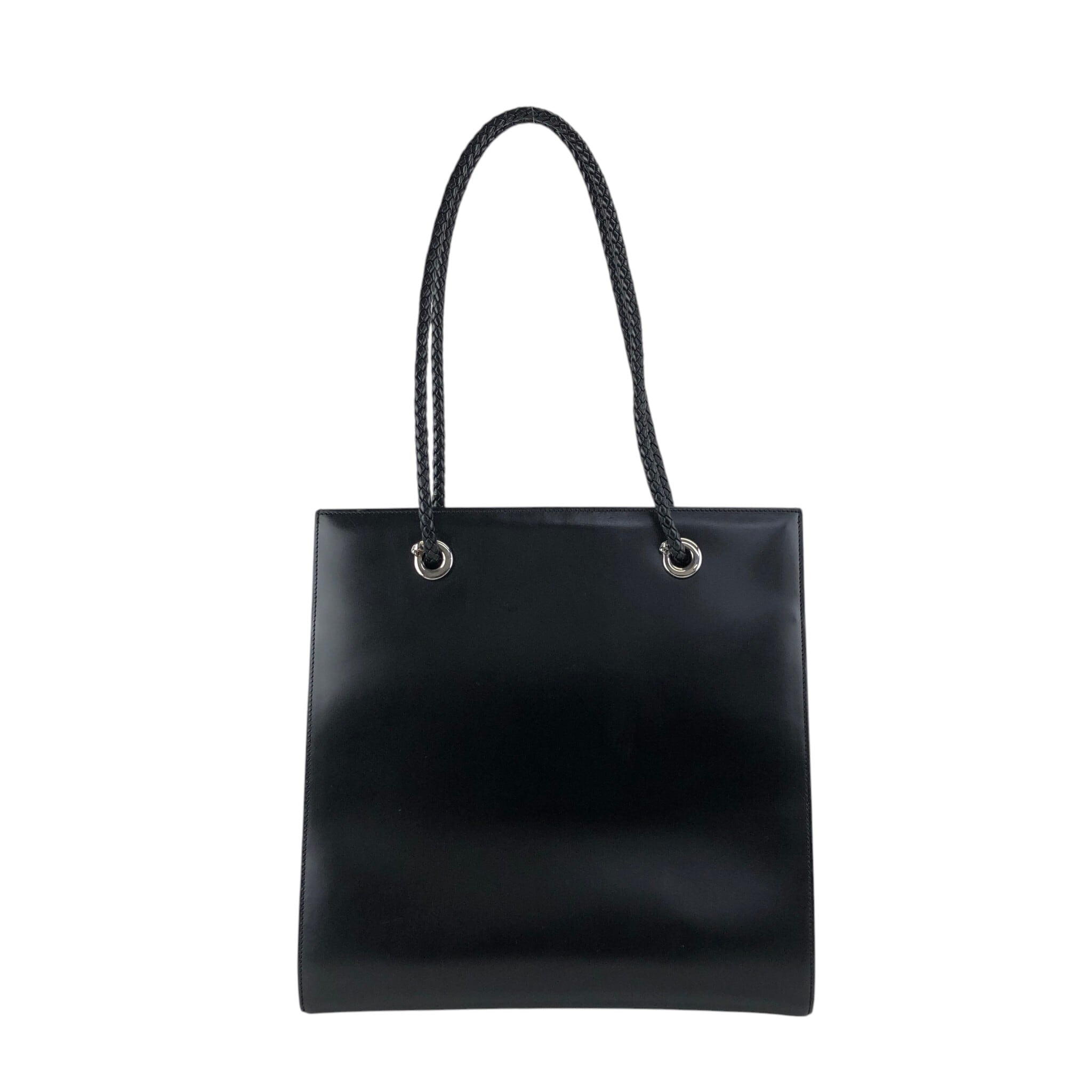 Cartier ハンドバッグ ブラック Cartier カルティエ ハンドバッグ ブラック パンテール レザー vintage