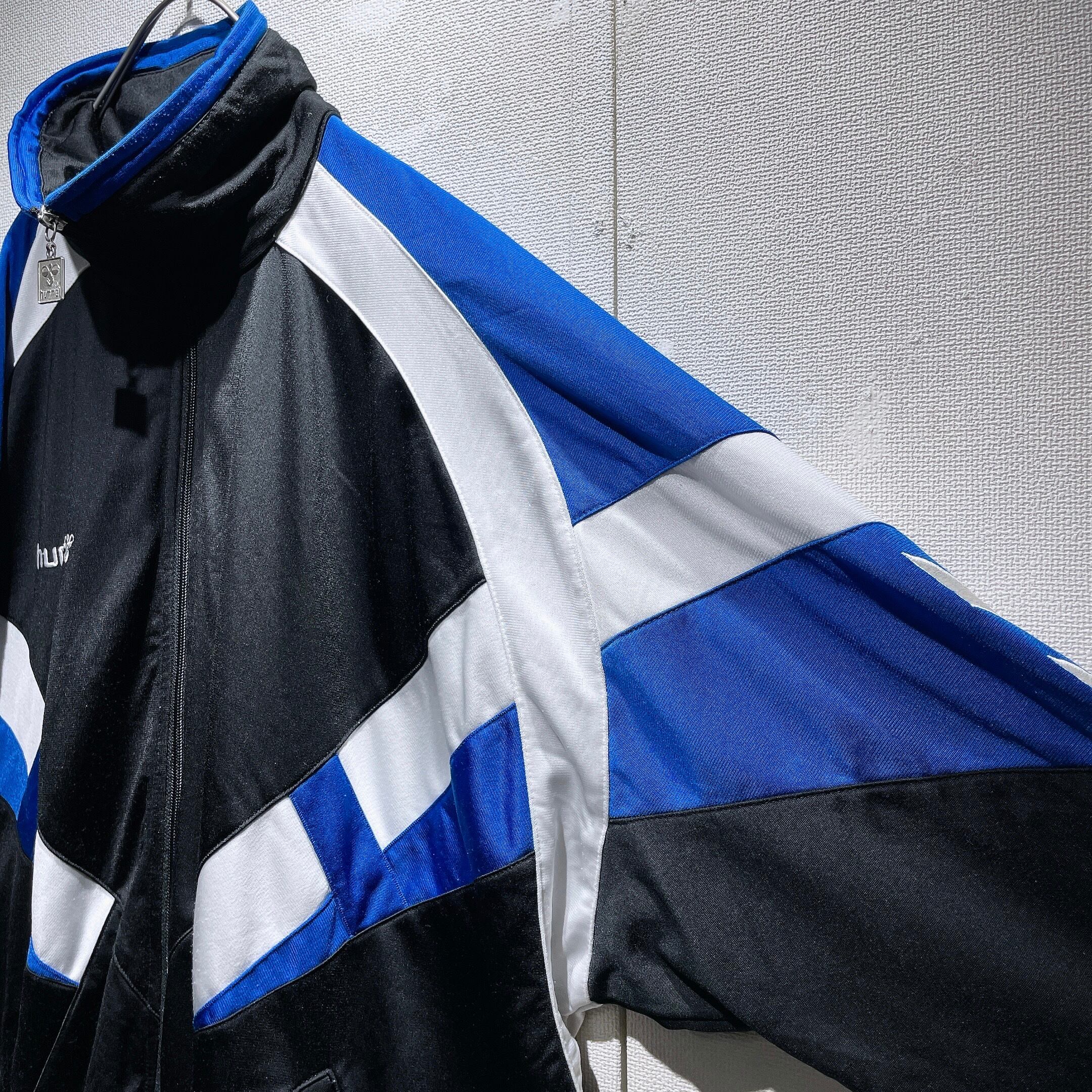 1990s ” hummel ” Cross panel combinations design vintage loose track jacket