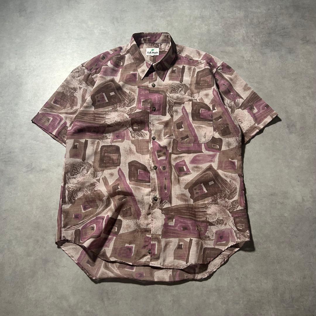 FULL MARK 総柄 レトロ ヨーロピアン 半袖 デザイン シャツ