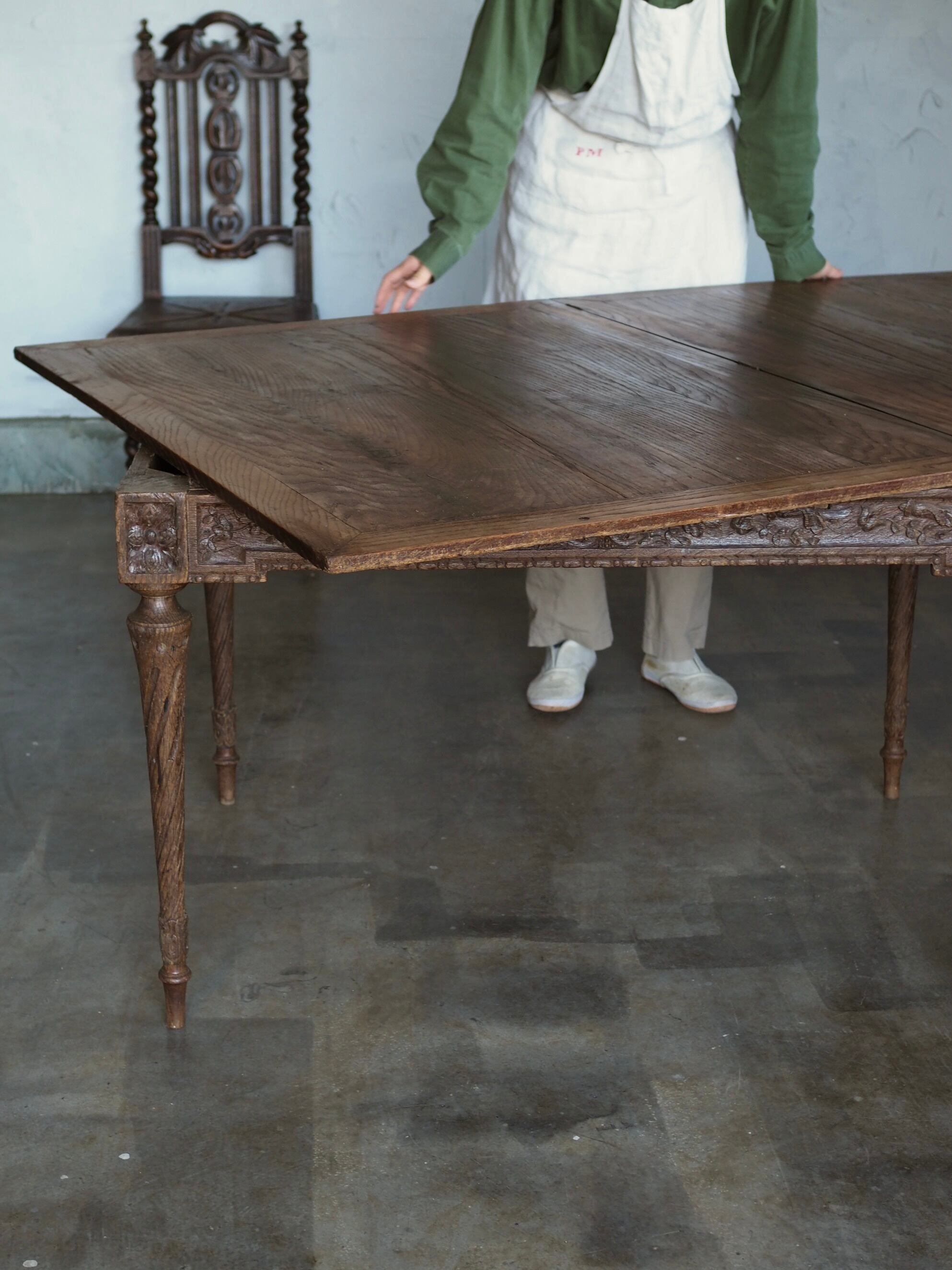 オーク 木彫テーブル-antique oak table | アンティーク.ヴィンテージ