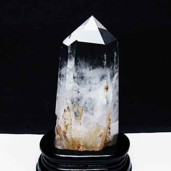 水晶 六角柱 水晶 ポイント 台座付属 一点物 152-3765