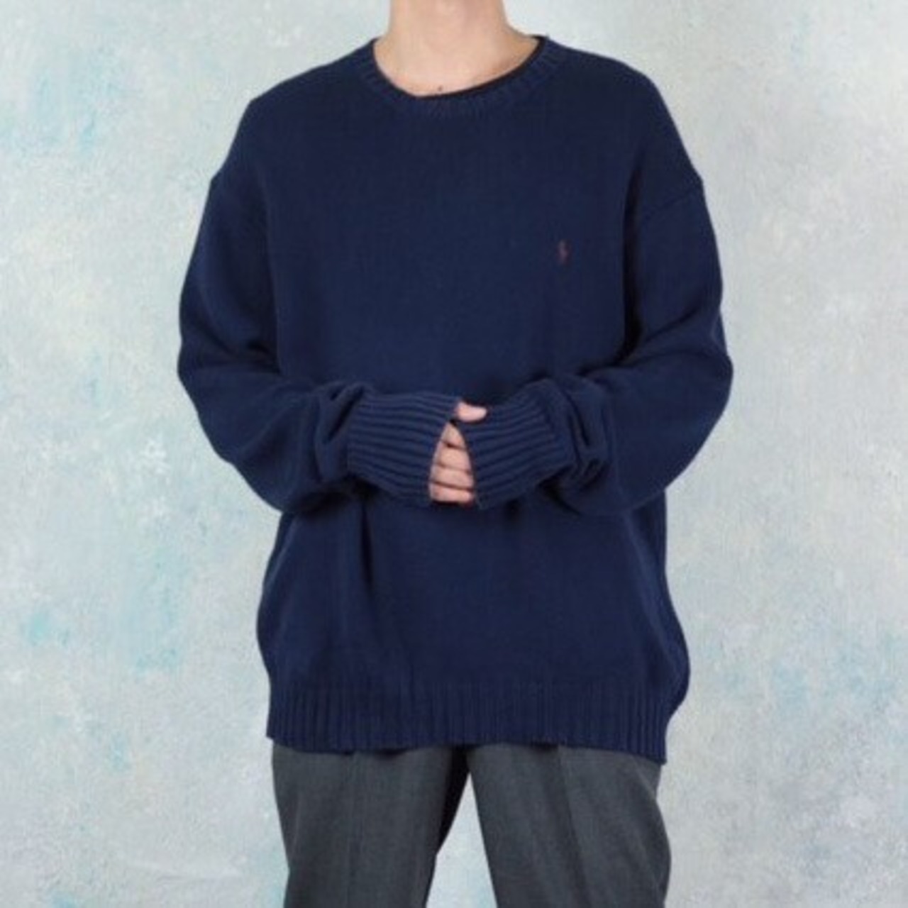 Polo by Ralph Lauren ネイビー オーバーサイズ コットン ニット 